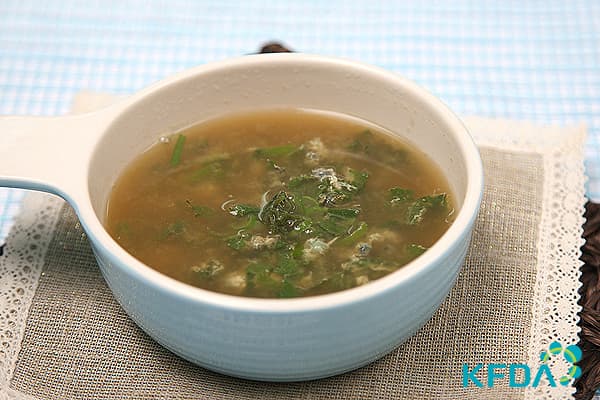 호박잎다슬기된장국